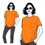 bright orange t-shirt image